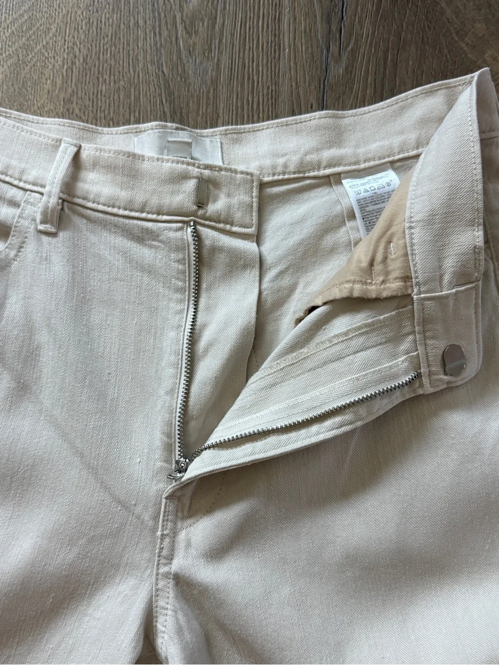 Banana Republic Wide-Leg Chinos in light khaki wash